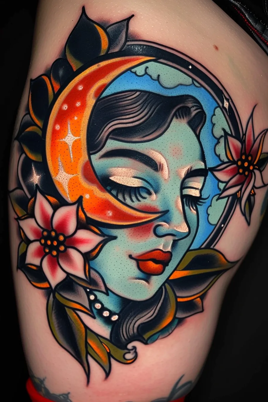 Meaning of Moon and Lotus Tattoo | 150 Moon &amp; Lotus Flower Tattoo Designs