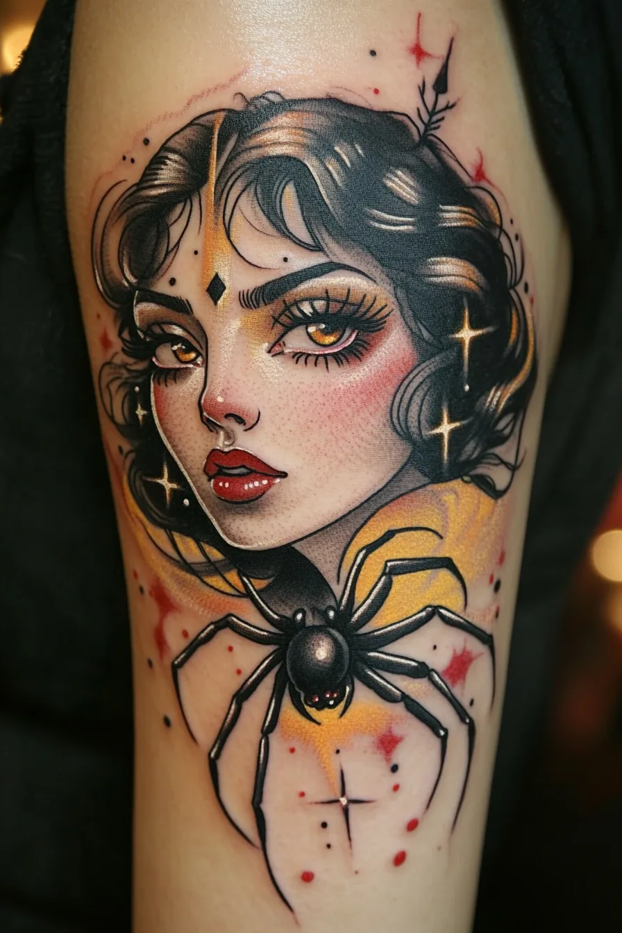 Black Widow Tattoo Design Ideas