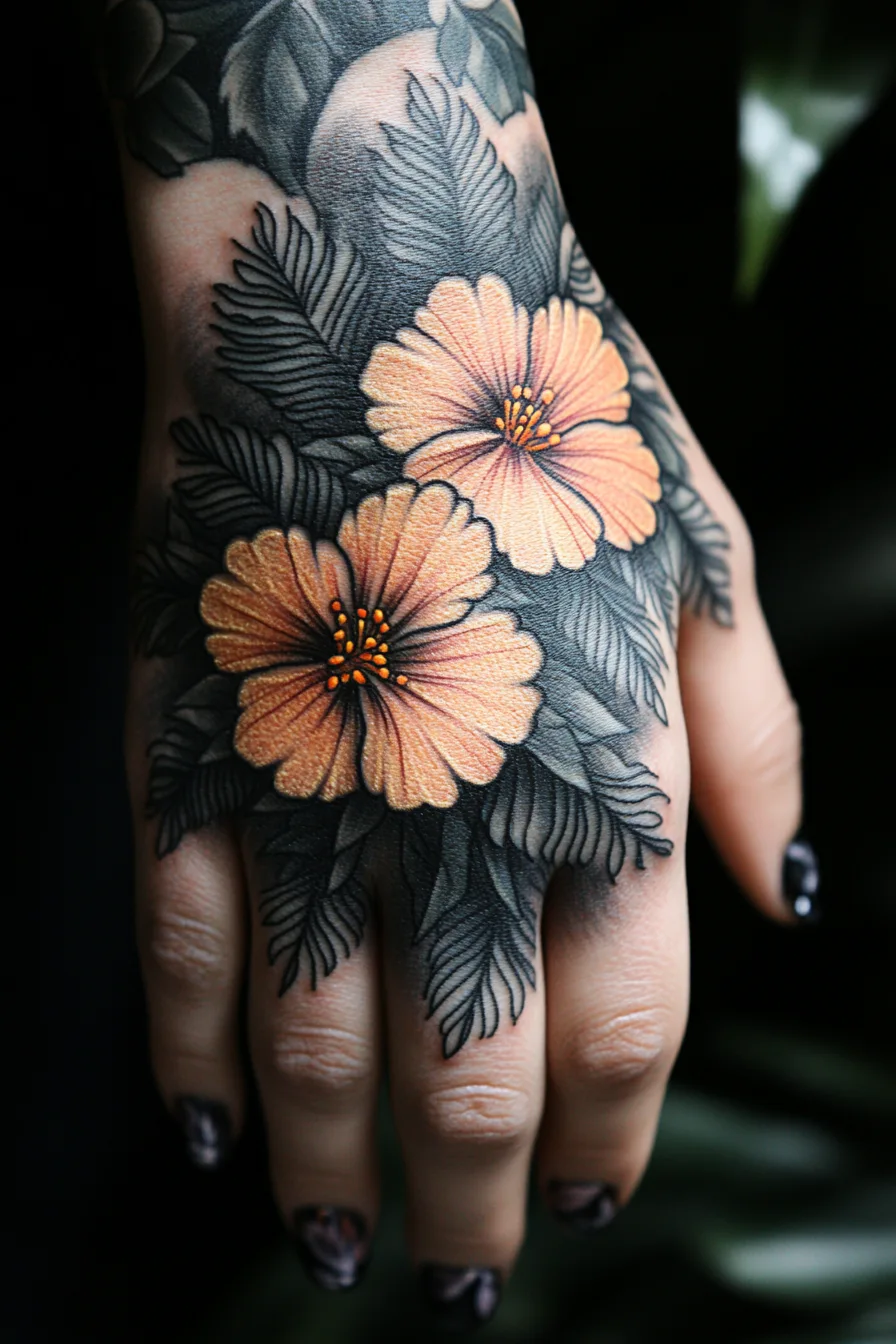 Hand Tattoo Flowers Ideas