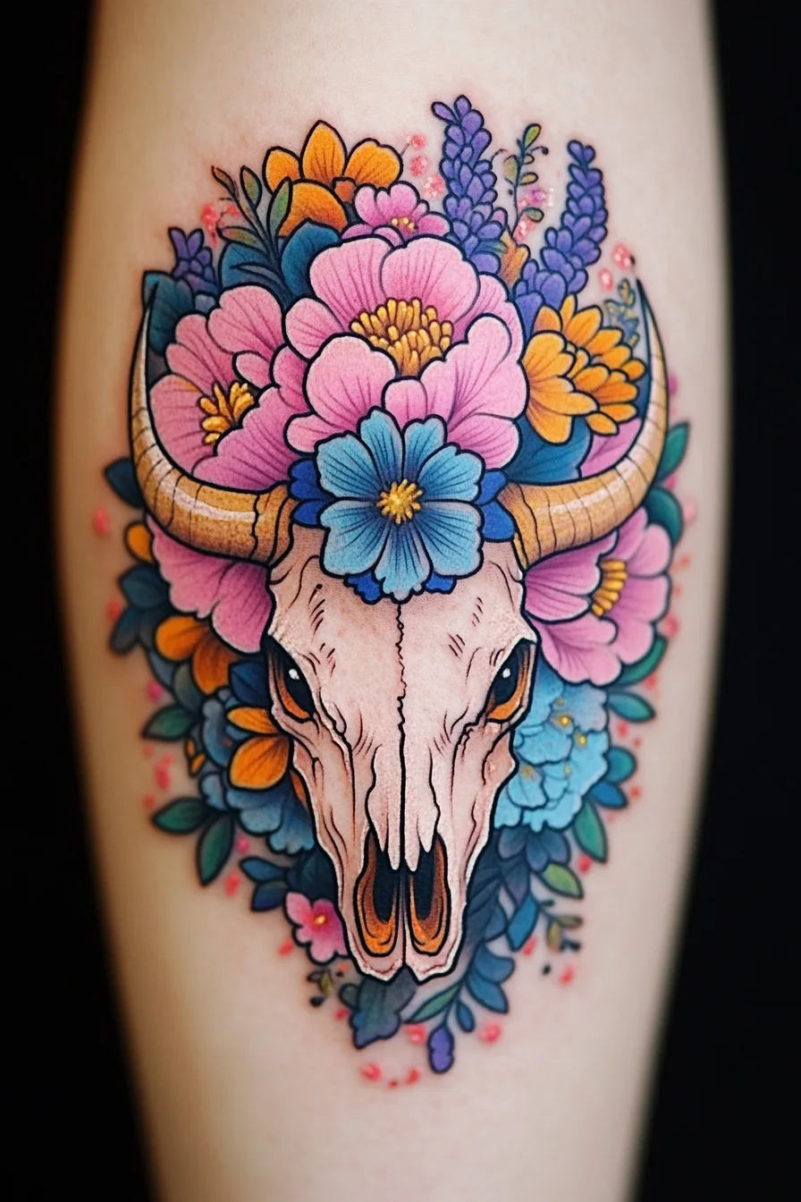 Cow Skull Tattoo Ideas