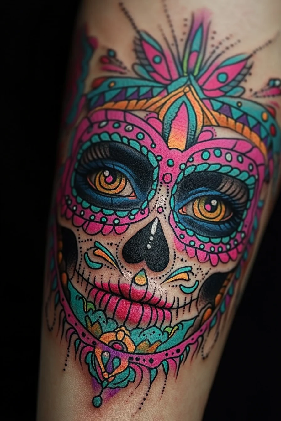 50+ Day of the Dead Tattoos With Skulls