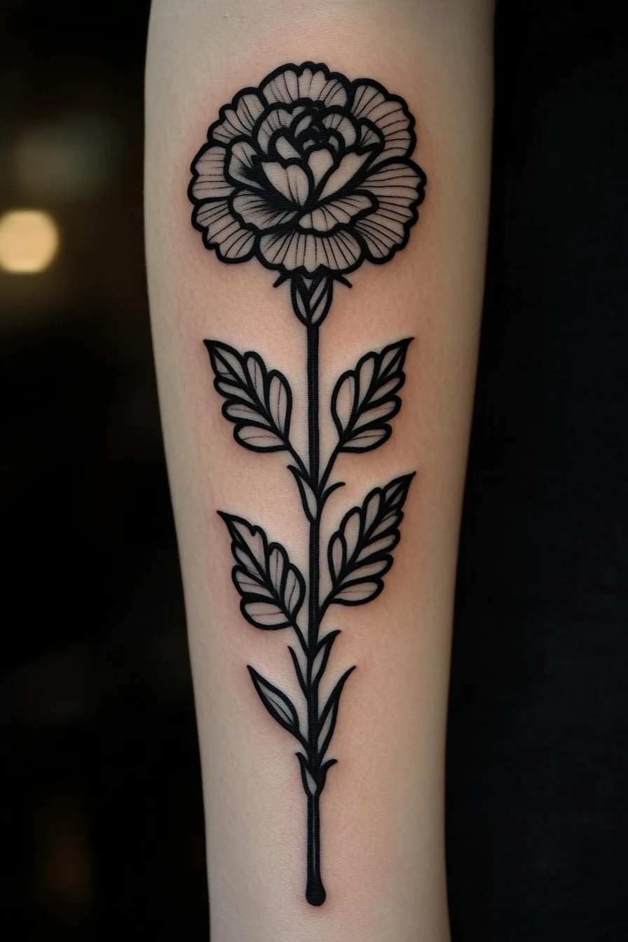 50+ Carnation Tattoo Ideas in Many Colors
