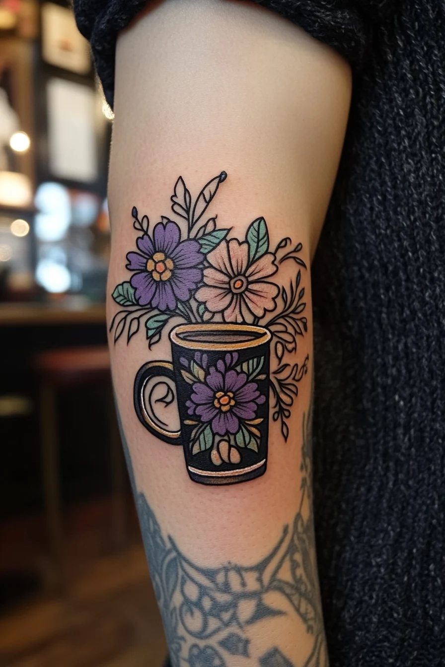 Aromatic Coffee Tattoo Designs for Caffeine Lovers