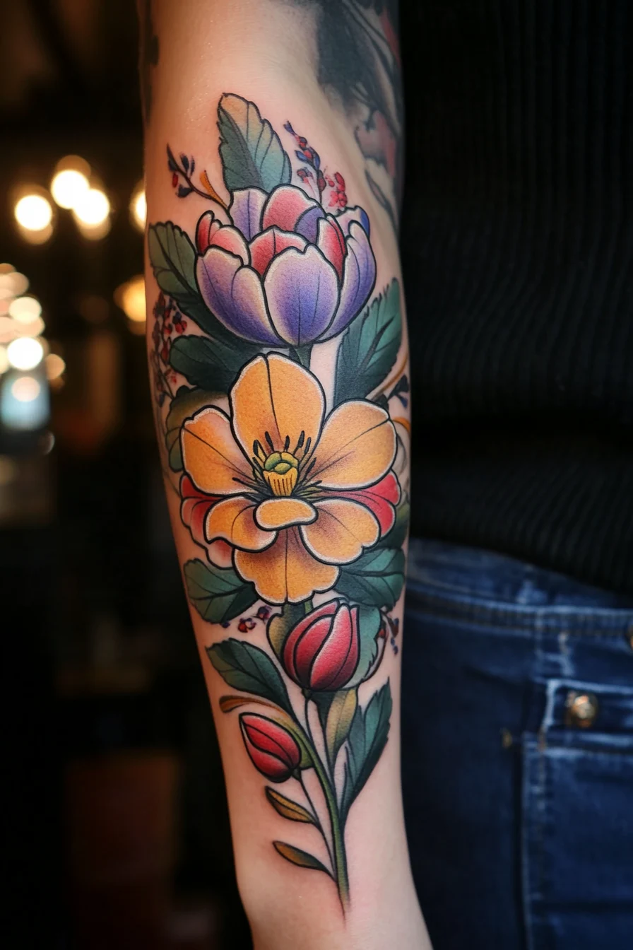 50+ Tulip Tattoo Ideas for Spring Lovers