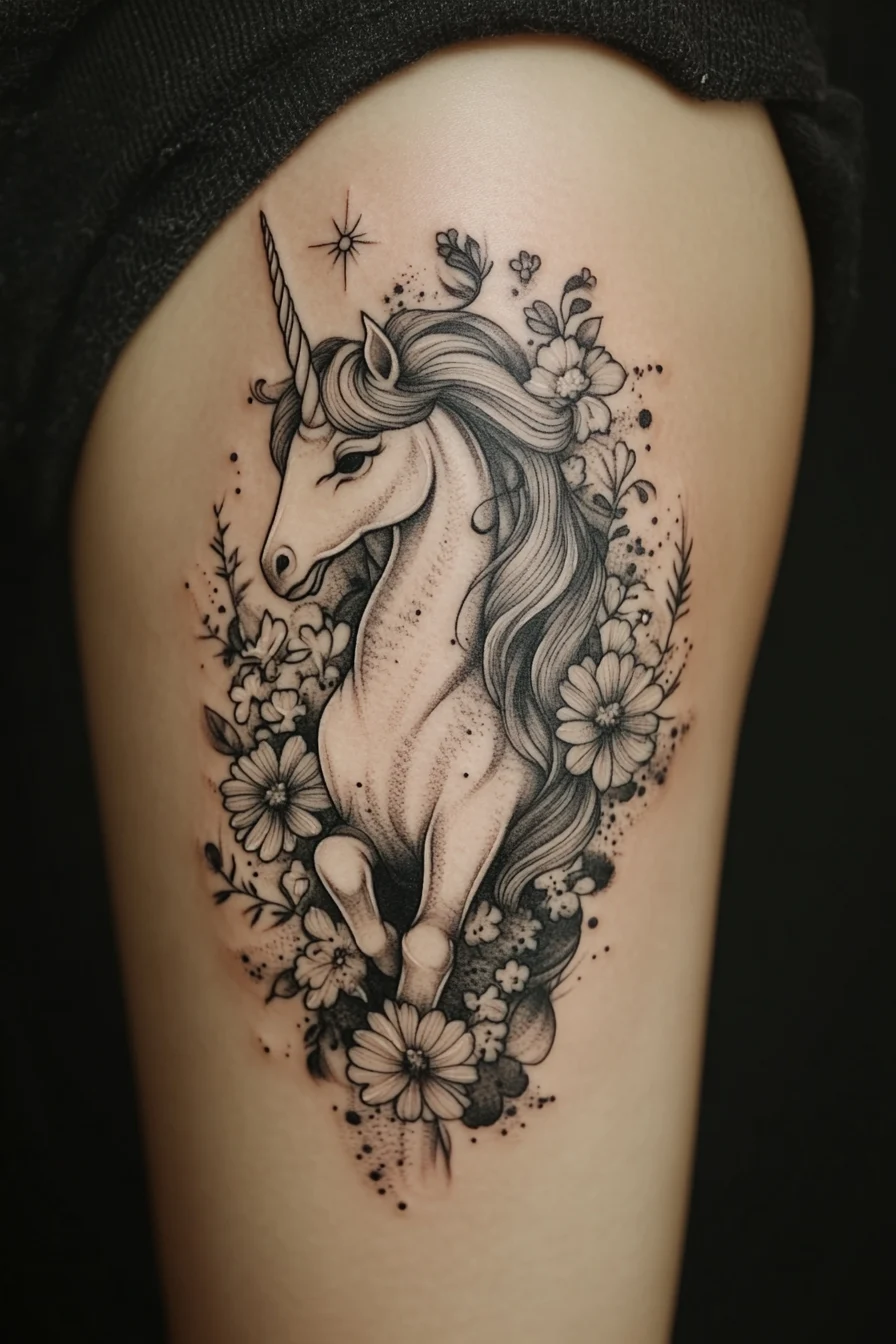50+ Unicorn Tattoo Ideas for Fantasy Lovers