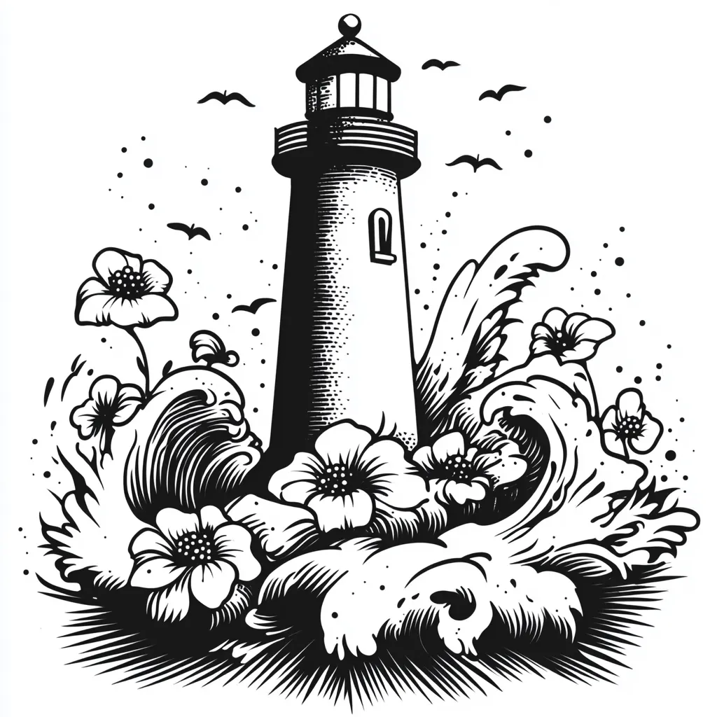 150+ Coastal Lighthouse Tattoo Design Ideas