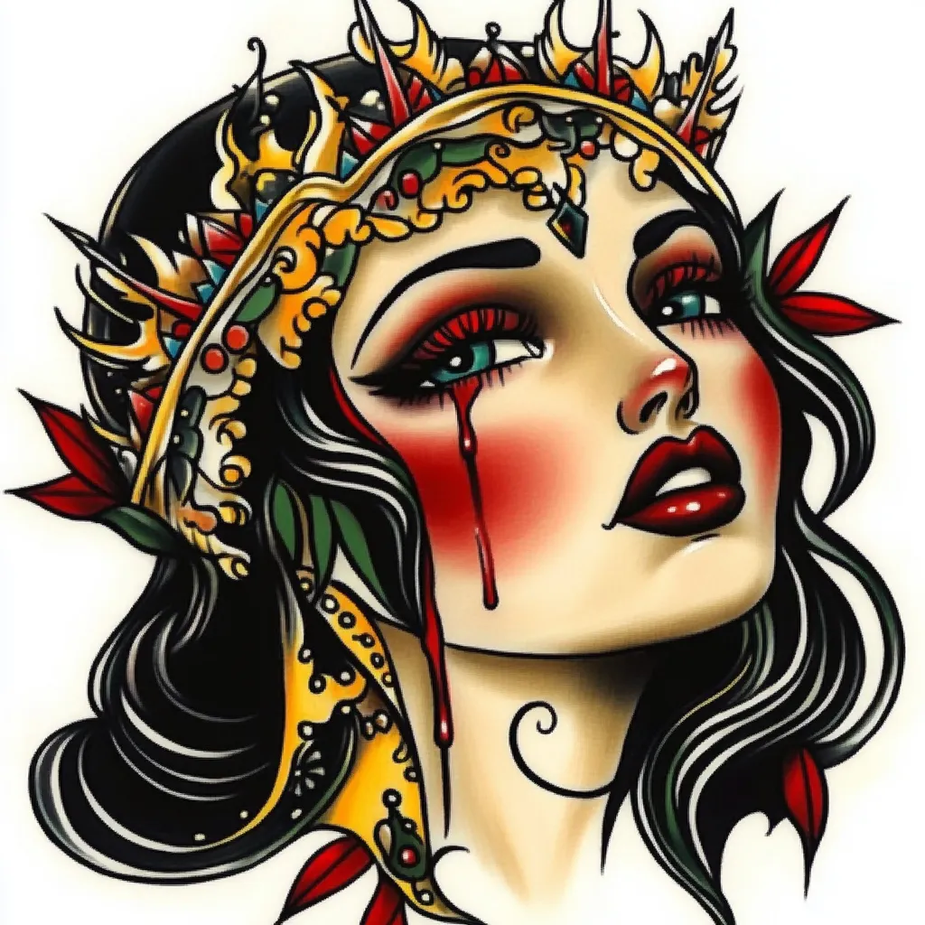 150+ Dramatic Woman Crying Tattoo Design Ideas